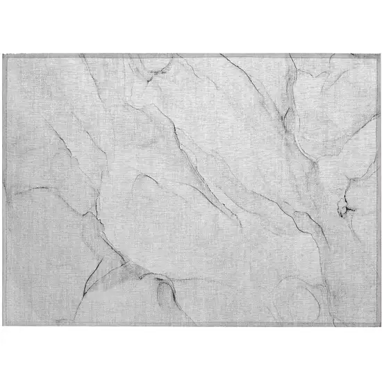 Gray Abstract Washable Non Skid Indoor Outdoor Area Rug Photo 2