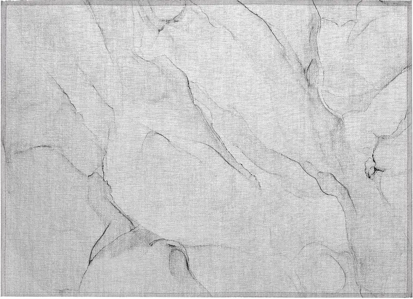 Gray Abstract Washable Non Skid Indoor Outdoor Area Rug Photo 2