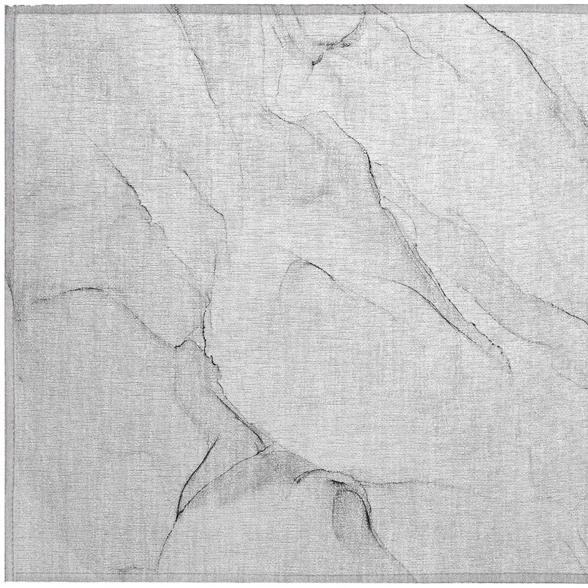 Gray Abstract Washable Non Skid Indoor Outdoor Area Rug Photo 7