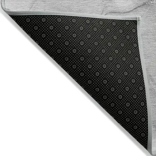Gray Abstract Washable Non Skid Indoor Outdoor Area Rug Photo 4