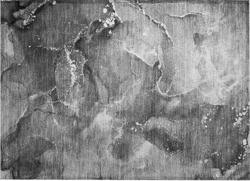 Gray Abstract Washable Non Skid Indoor Outdoor Area Rug Photo 2