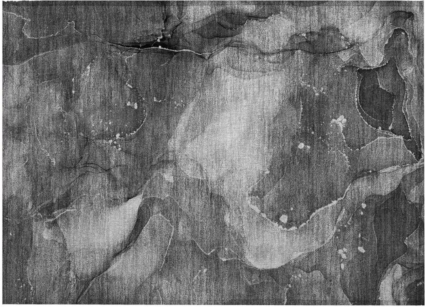 Gray Abstract Washable Non Skid Indoor Outdoor Area Rug Photo 2