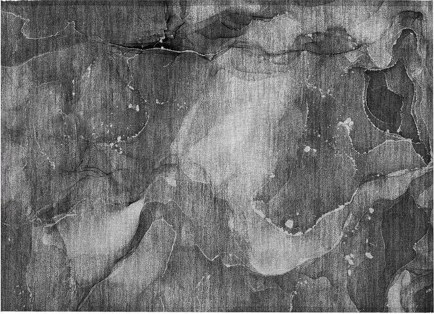 Gray Abstract Washable Non Skid Indoor Outdoor Area Rug Photo 2