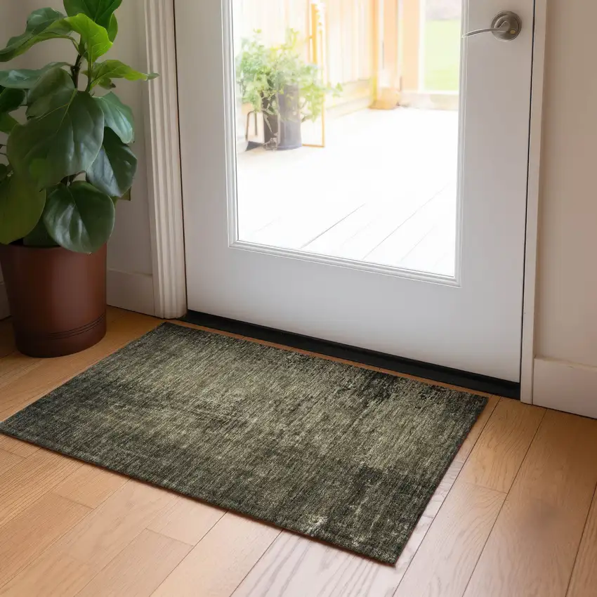 Gray Abstract Washable Non Skid Indoor Outdoor Area Rug Photo 7