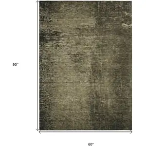 Photo of Gray Abstract Washable Non Skid Indoor Outdoor Area Rug