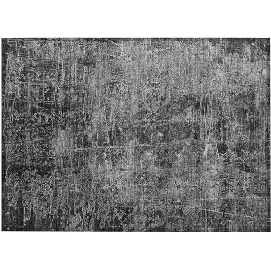 Gray Abstract Washable Non Skid Indoor Outdoor Area Rug Photo 2