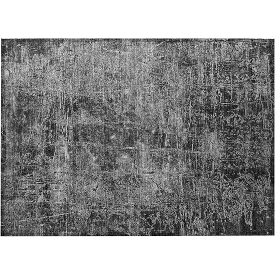 Gray Abstract Washable Non Skid Indoor Outdoor Area Rug Photo 5
