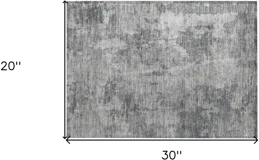 Gray Abstract Washable Non Skid Indoor Outdoor Area Rug Photo 3