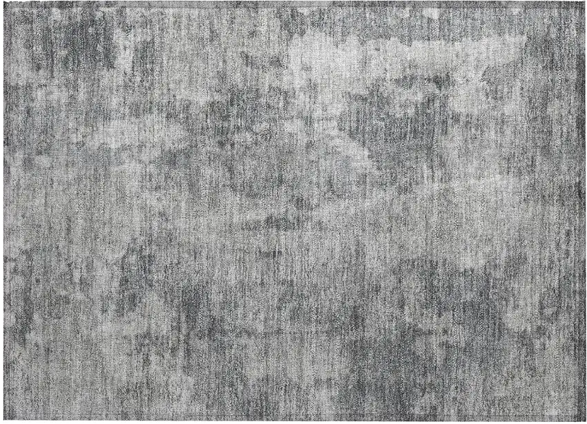 Gray Abstract Washable Non Skid Indoor Outdoor Area Rug Photo 2