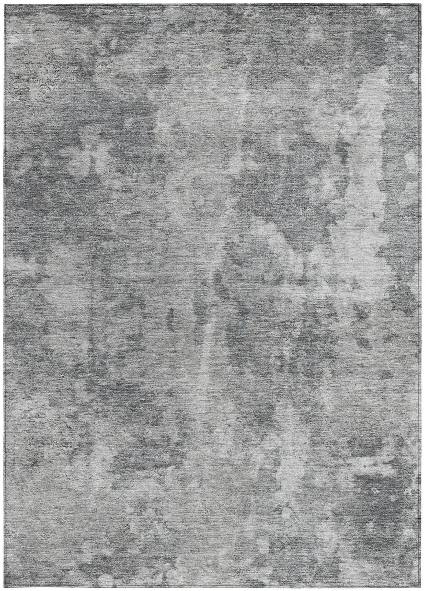 Gray Abstract Washable Non Skid Indoor Outdoor Area Rug Photo 5