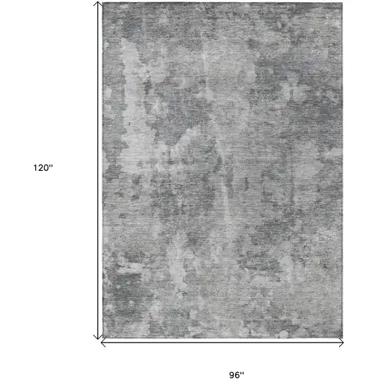 Gray Abstract Washable Non Skid Indoor Outdoor Area Rug Photo 3