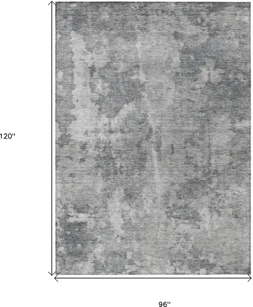 Gray Abstract Washable Non Skid Indoor Outdoor Area Rug Photo 3
