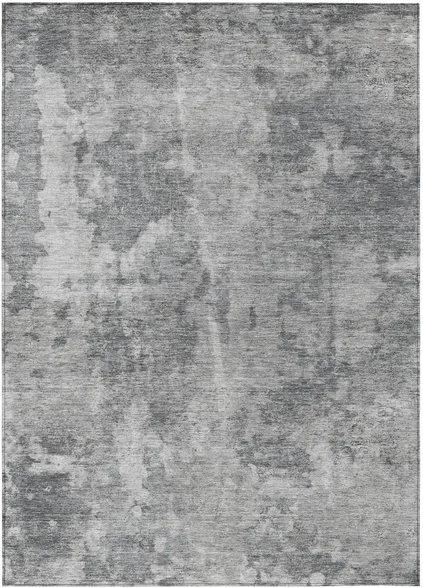Gray Abstract Washable Non Skid Indoor Outdoor Area Rug Photo 2