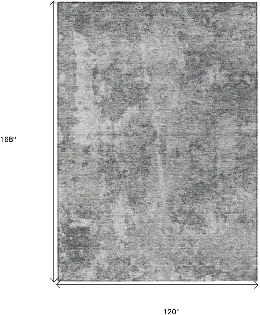 Gray Abstract Washable Non Skid Indoor Outdoor Area Rug Photo 3
