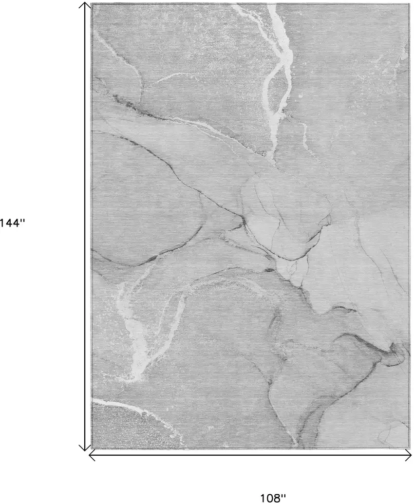 Gray Abstract Washable Non Skid Indoor Outdoor Area Rug Photo 3