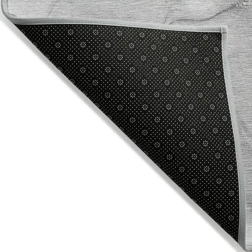 Gray Abstract Washable Non Skid Indoor Outdoor Area Rug Photo 6