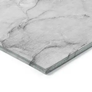 Photo of Gray Abstract Washable Non Skid Indoor Outdoor Area Rug