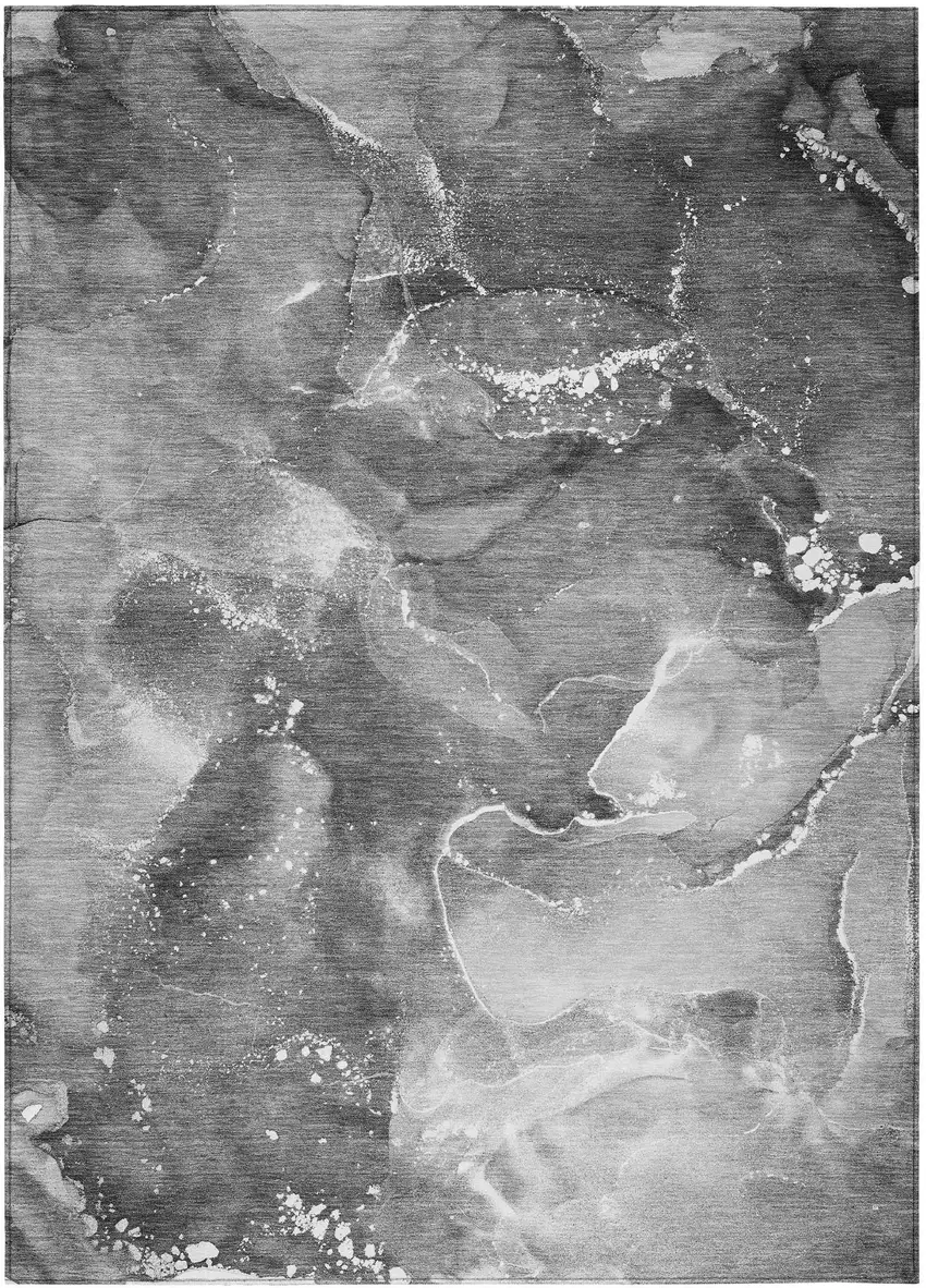 Gray Abstract Washable Non Skid Indoor Outdoor Area Rug Photo 2