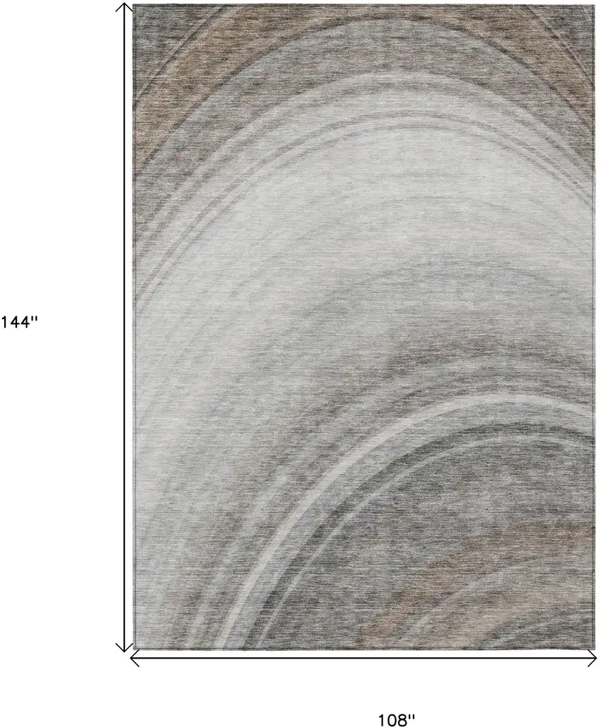 Gray Abstract Washable Non Skid Indoor Outdoor Area Rug Photo 3