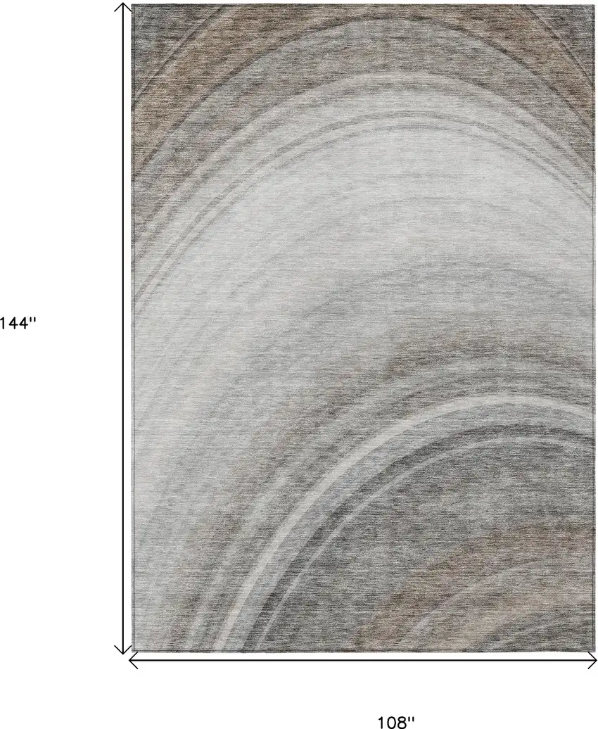 Gray Abstract Washable Non Skid Indoor Outdoor Area Rug Photo 3