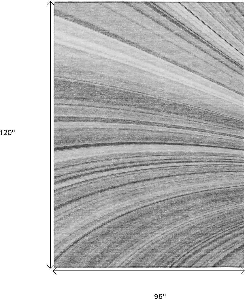 Gray Abstract Washable Non Skid Indoor Outdoor Area Rug Photo 3