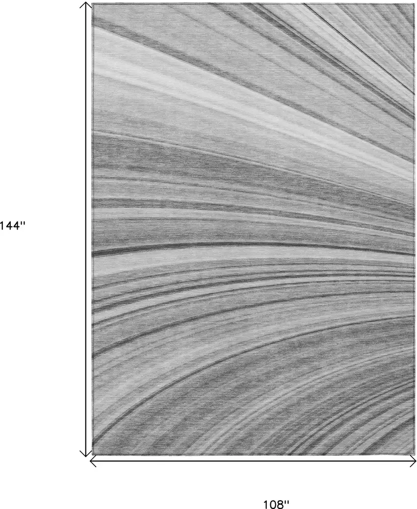 Gray Abstract Washable Non Skid Indoor Outdoor Area Rug Photo 3