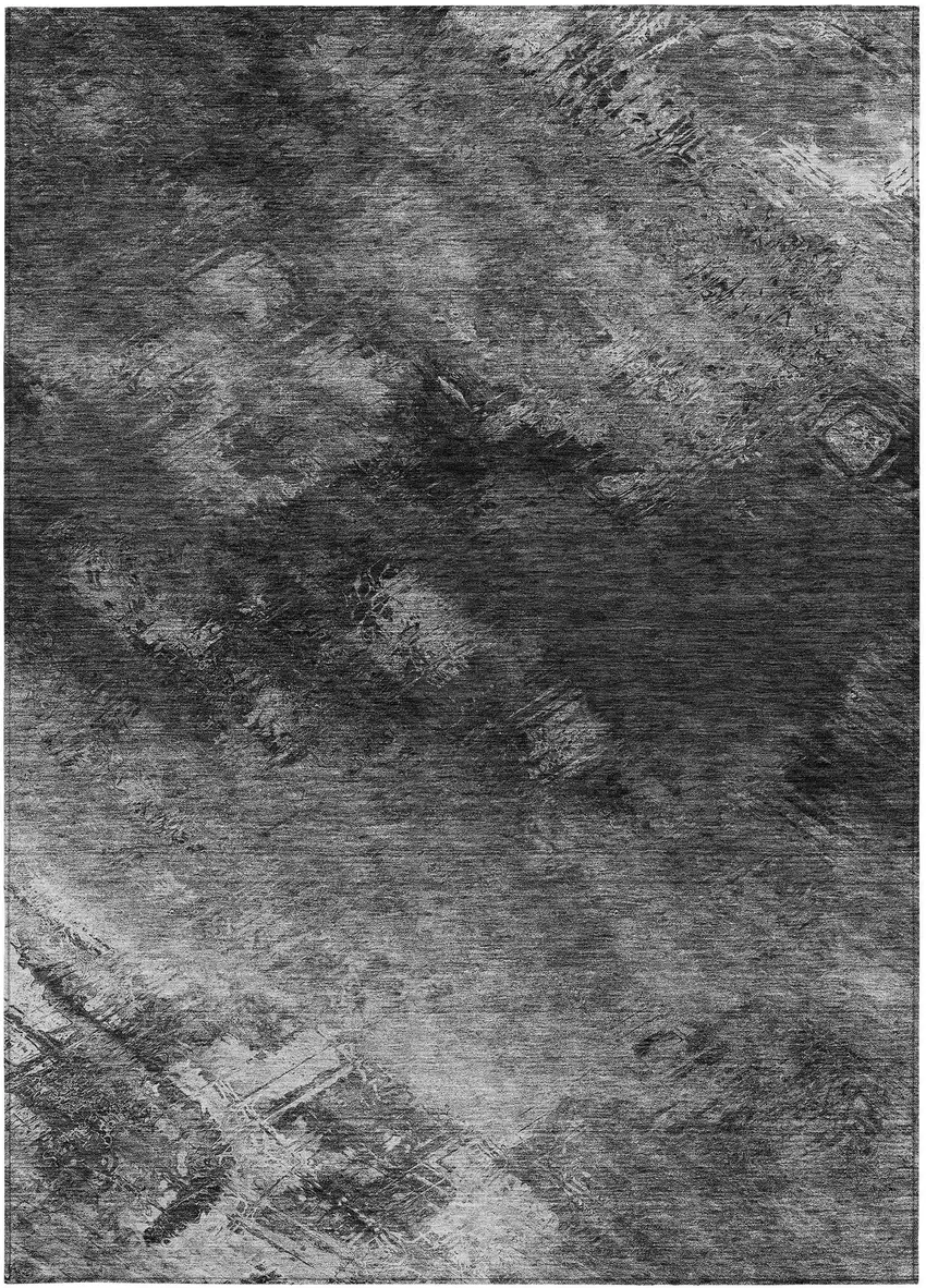 Gray Abstract Washable Non Skid Indoor Outdoor Area Rug Photo 6