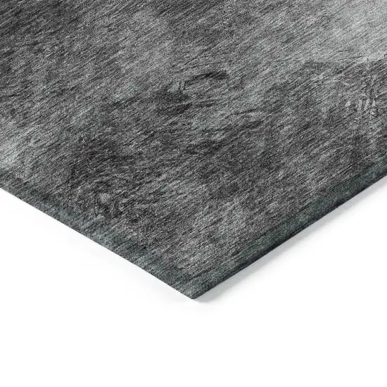 Gray Abstract Washable Non Skid Indoor Outdoor Area Rug Photo 5