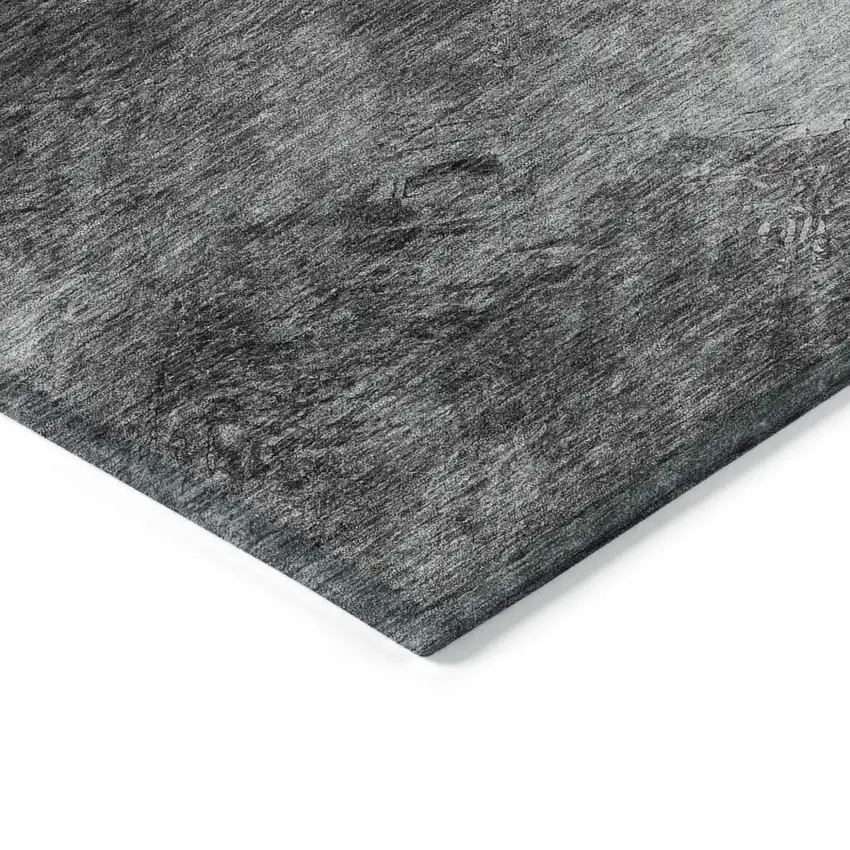 Gray Abstract Washable Non Skid Indoor Outdoor Area Rug Photo 5