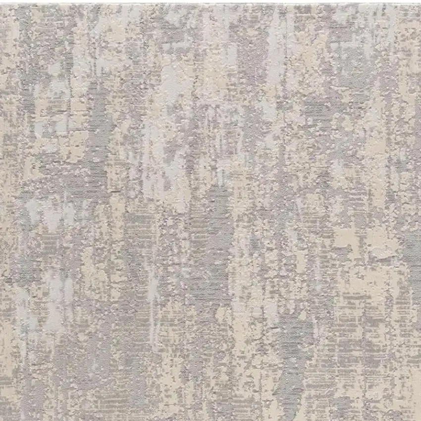 Gray And Beige Abstract Area Rug Photo 3