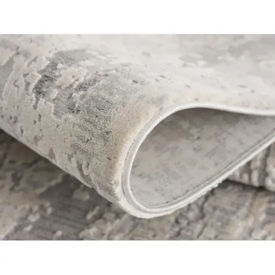 Gray And Beige Abstract Area Rug Photo 9