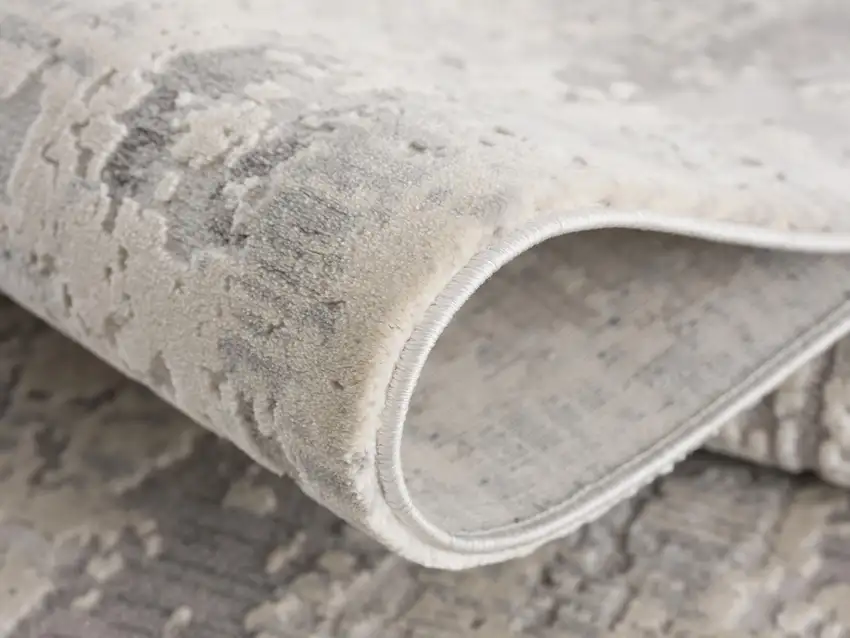 Gray And Beige Abstract Area Rug Photo 9