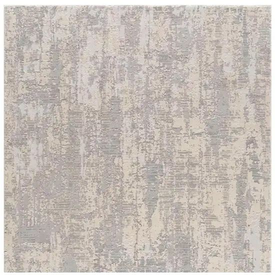 Gray And Beige Abstract Area Rug Photo 4
