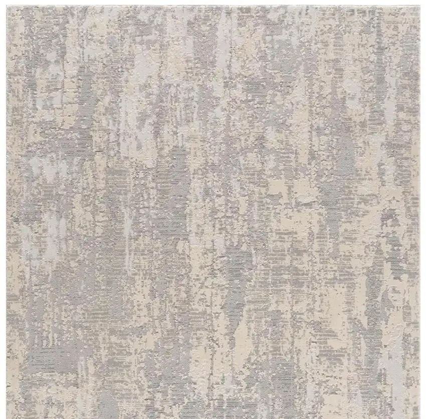 Gray And Beige Abstract Area Rug Photo 4