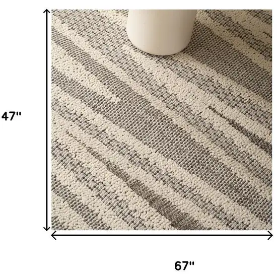 Gray And Beige Abstract Area Rug Photo 5