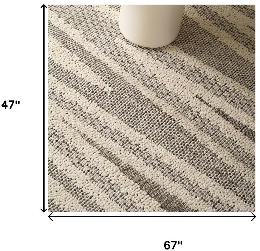 Gray And Beige Abstract Area Rug Photo 5