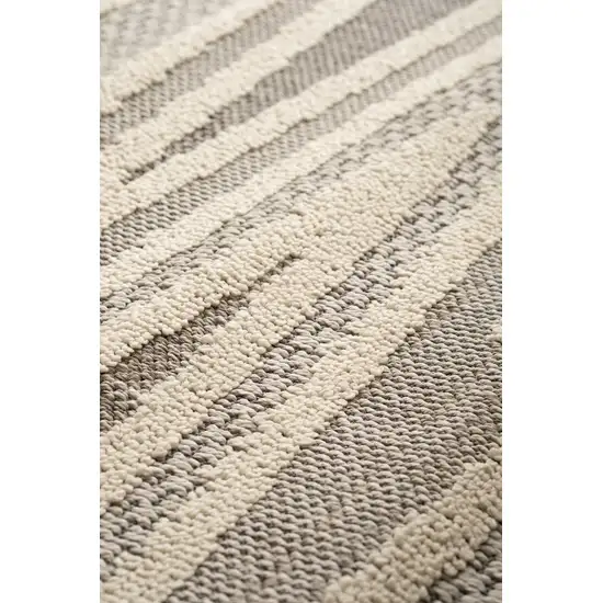 Gray And Beige Abstract Area Rug Photo 4