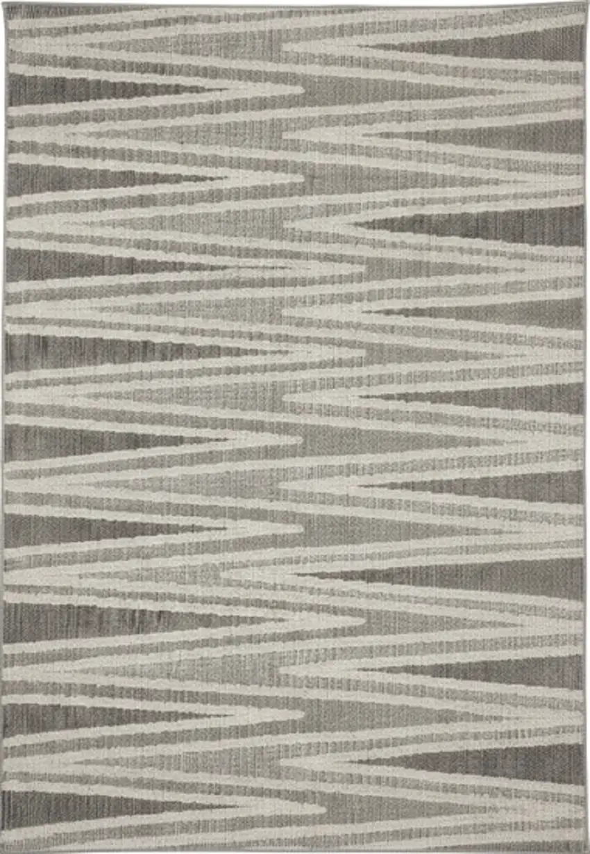 Gray And Beige Abstract Area Rug Photo 3