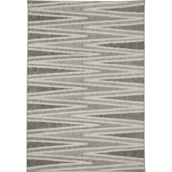 Gray And Beige Abstract Area Rug Photo 3