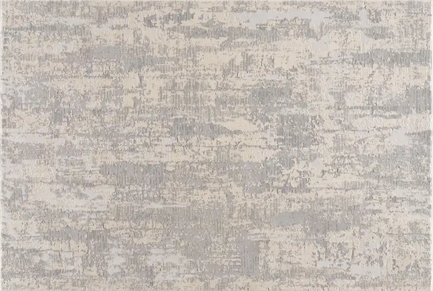 Gray And Beige Abstract Area Rug Photo 4