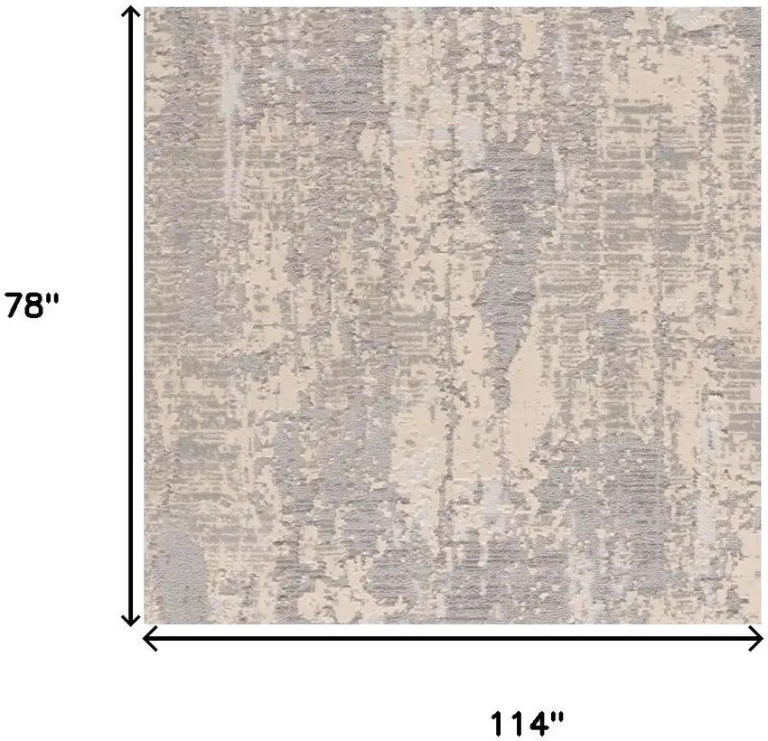 Gray And Beige Abstract Area Rug Photo 7