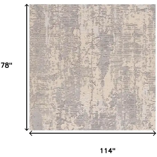 Gray And Beige Abstract Area Rug Photo 7