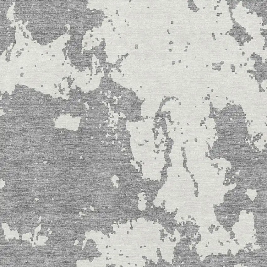 Gray And Beige Abstract Washable Area Rug With UV Protection Photo 3