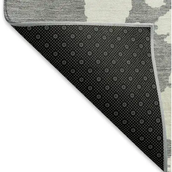 Gray And Beige Abstract Washable Area Rug With UV Protection Photo 7