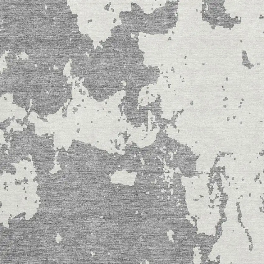 Gray And Beige Abstract Washable Area Rug With UV Protection Photo 3