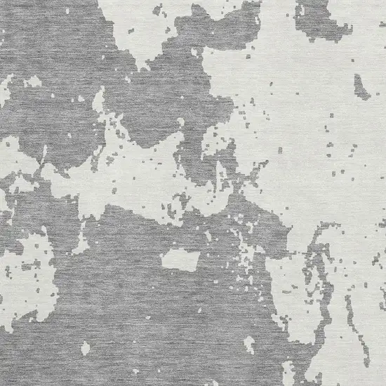 Gray And Beige Abstract Washable Area Rug With UV Protection Photo 3