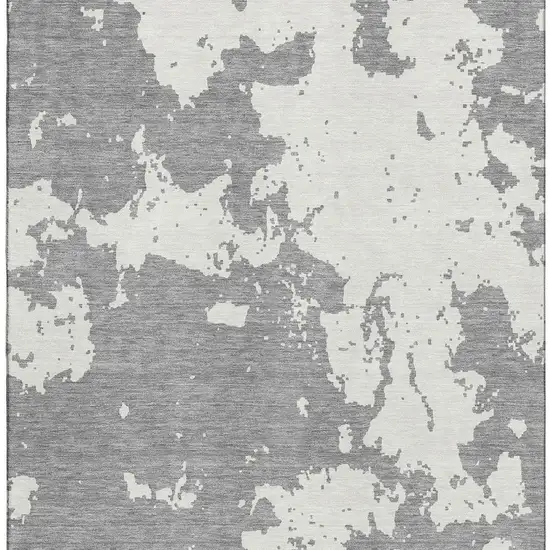 Gray And Beige Abstract Washable Area Rug With UV Protection Photo 4