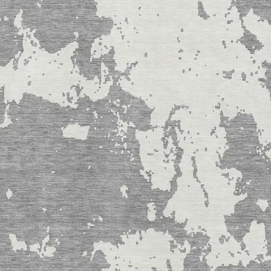 Gray And Beige Abstract Washable Area Rug With UV Protection Photo 3