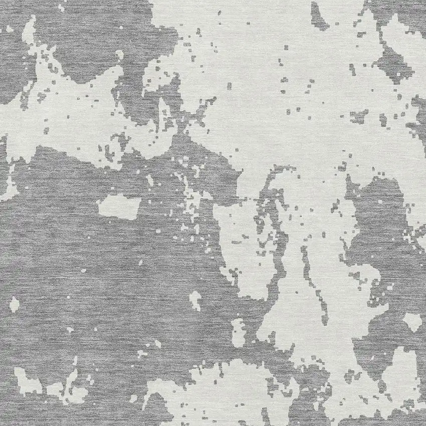 Gray And Beige Abstract Washable Area Rug With UV Protection Photo 3