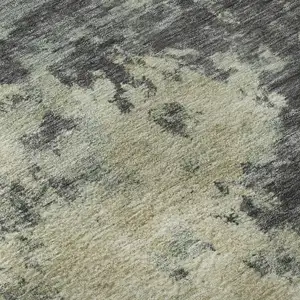 Photo of Gray And Beige Abstract Washable Area Rug With UV Protection